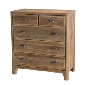 Wohnli Möbelsuche - Kommode mit 5 Schubladen aus recyceltem Kiefernholz