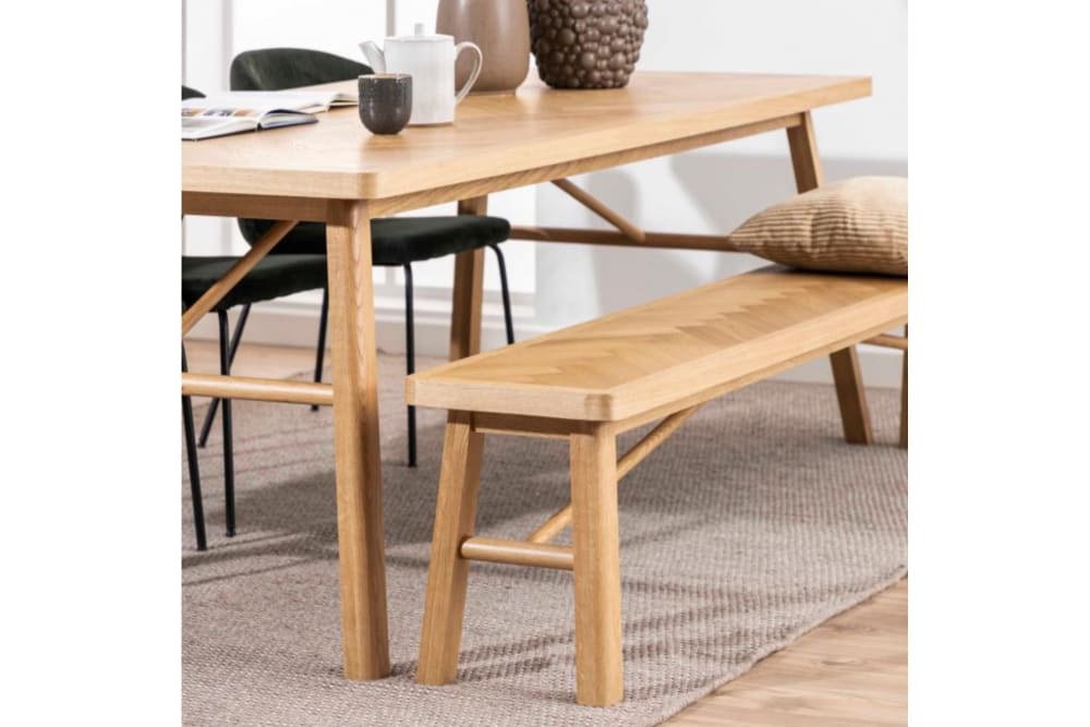 Sitzbank Galway 200x45x36cm Holz Braun Hellin Möbel Esszimmermöbel Sitzbank und Holzbank