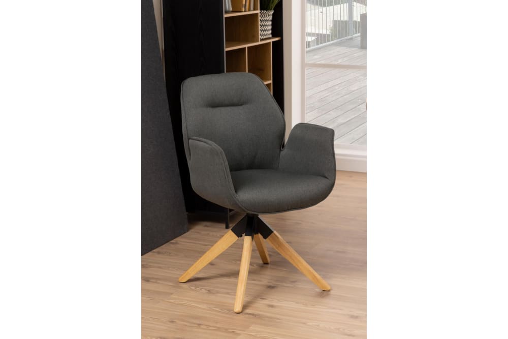 wohnli-moebel-suche-M22043244-1 Esszimmerstuhl Aura 61x91x59cm Stoff Grau Hellin Möbel Esszimmermöbel Stühle