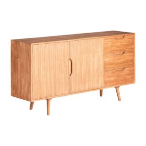 Mindi Holz Sideboard in hellbraun 160x38x81cm 160x81x38cm Holz Braun Kodu Möbel Esszimmermöbel Sideboards, Highboards & niedrige Anrichten