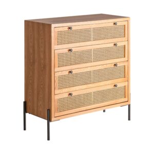 Eisen Kommode in schwarzer Farbe 100x40x94cm 100x94x40cm Spanplatte Braun Kodu Möbel Schlafzimmermöbel Kommoden