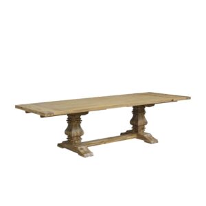 Wohnli Möbelsuche - Rechteckiger Tisch aus Akazie mit 2 Verlängerungen für 8/10 beige