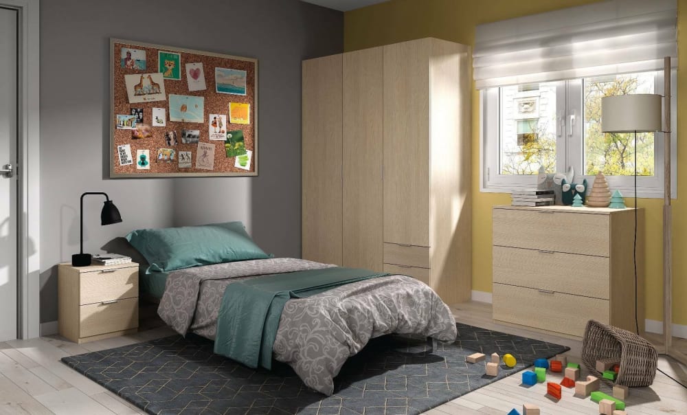 3-türiger Kleiderschrank mit Eichenholzeffekt 121x52h180 cm 121x180x52cm Holz Braun Dmora Möbel Schlafzimmermöbel Schränke