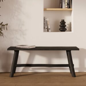 wohnli-moebel-suche-M22063552-1 Schwarze Bank aus Mangoholz 110 cm 110x44x35cm Holz Schwarz Maison Pavane Möbel Esszimmermöbel Sitzbank und Holzbank