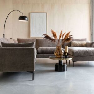 wohnli-moebel-suche-M22065819-1 Geräumiges 7-Sitzer-Sofa aus Mikrofaser in Kaffee 318x82x101cm Stoff Braun Zuiver Sofas und Sessel Sofas Ecksofas