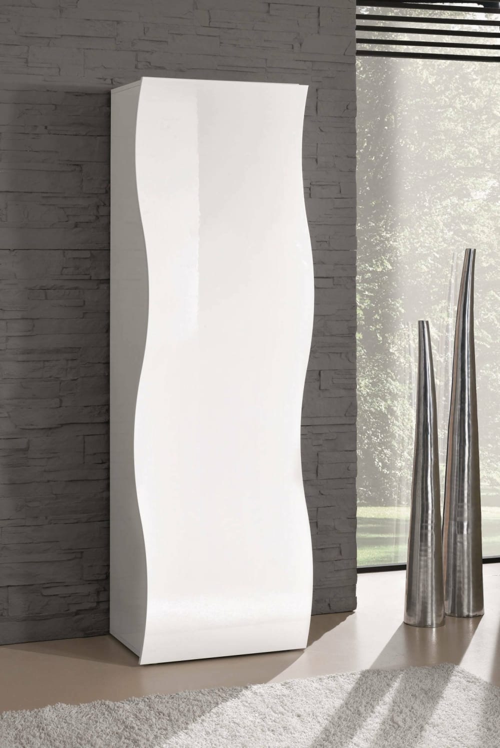 Mehrzweckschrank 1 Tür weiß Holzoptik 63x40h187 cm 63x187x40cm Holz Weiß Dmora Möbel Schlafzimmermöbel Schränke