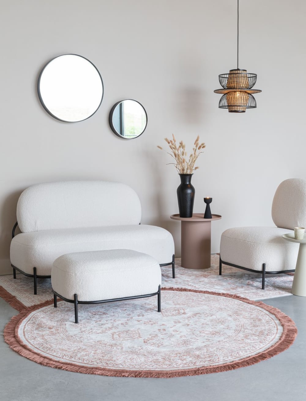 Bequemer Sessel aus Teddy-Stoff in Weiß 70x80x70cm Stoff Weiß Mathi Design Sofas und Sessel Sessel, Poufs und Fußbänke Sessel