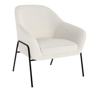 wohnli-moebel-suche-M22072808-1 Weißer Sessel in Bouclé-Wolle-Optik 74x84x81cm Stoff Weiß Maison Pavane Sofas und Sessel Sessel, Poufs und Fußbänke Sessel