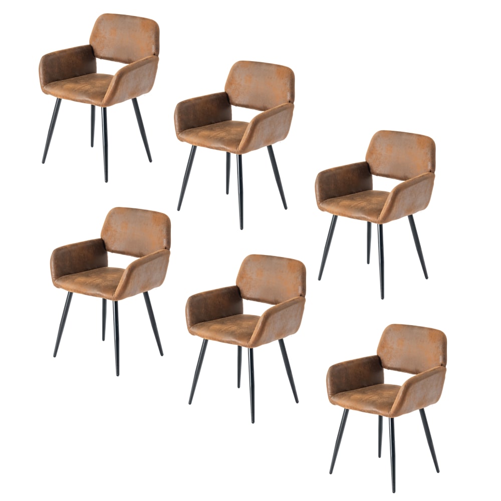 Wohnli Möbelsuche - 6er-Set Industriestoffstühle