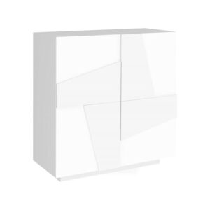 Wohnli Möbelsuche - Schuhregal in glänzendem Weiß mit Holzeffekt