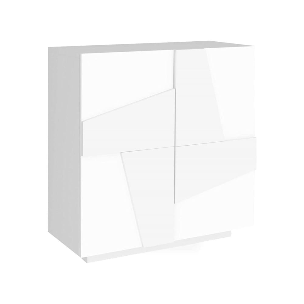 Wohnli Möbelsuche - Schuhregal in glänzendem Weiß mit Holzeffekt