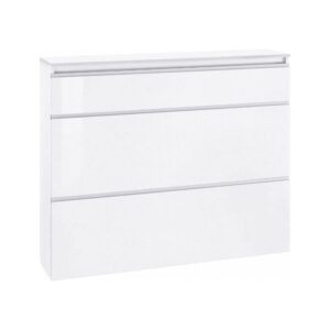 Wohnli Möbelsuche - Schuhregal in glänzendem Weiß mit Holzeffekt