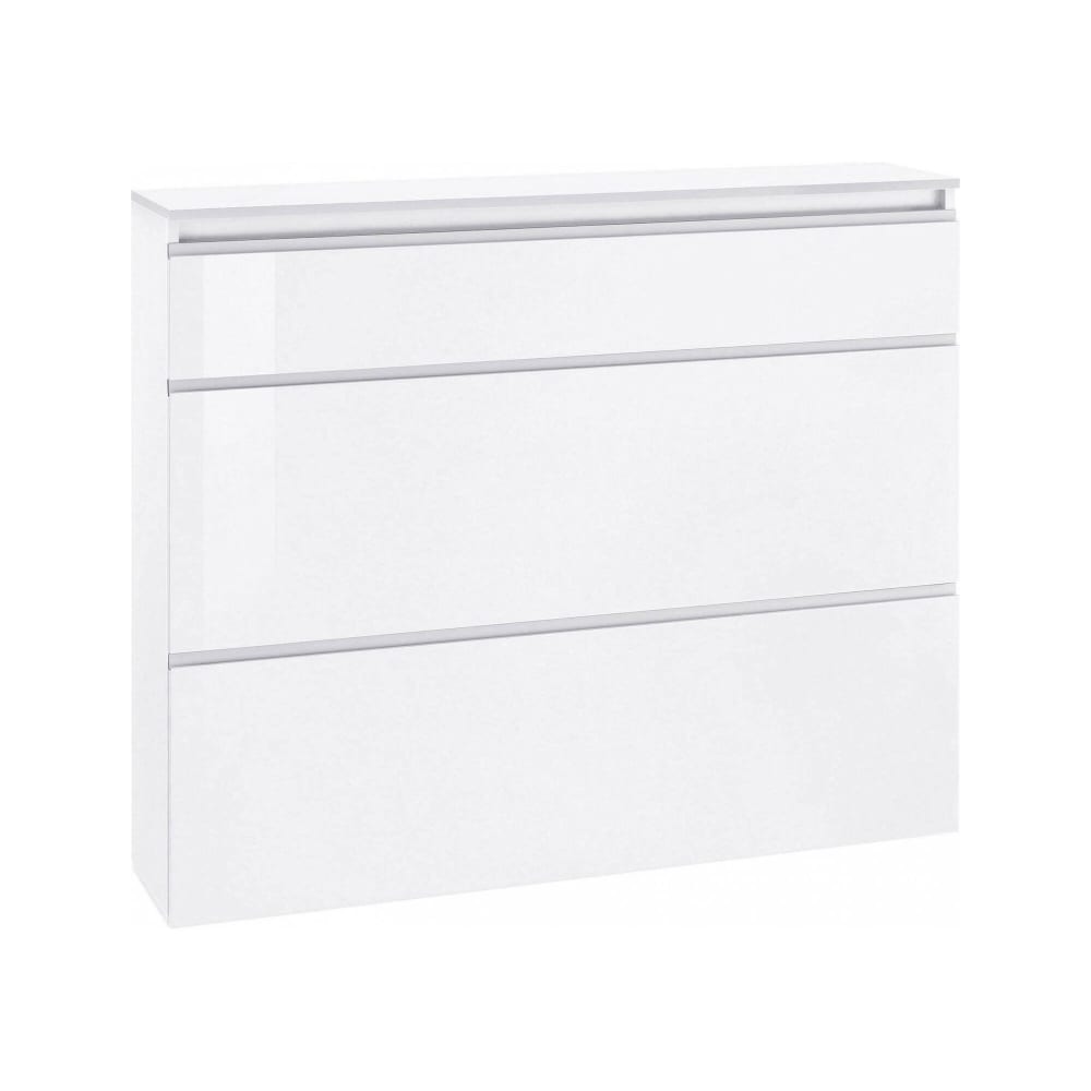 Wohnli Möbelsuche - Schuhregal in glänzendem Weiß mit Holzeffekt