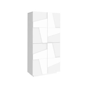 Wohnli Möbelsuche - Schuhregal in glänzendem Weiß mit Holzeffekt