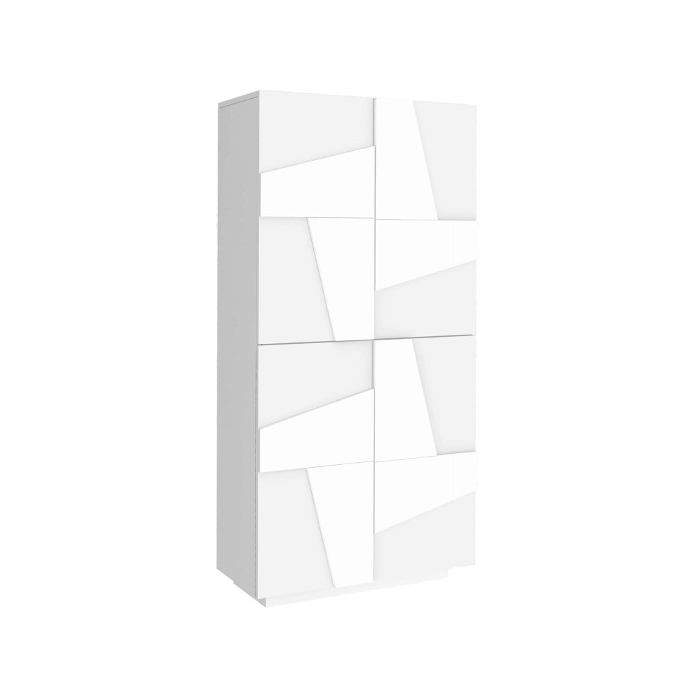 Wohnli Möbelsuche - Schuhregal in glänzendem Weiß mit Holzeffekt