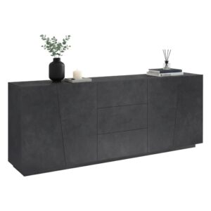 Wohnli Möbelsuche - Dmora Anrichte Sven 220x43x86 cm Anthrazitgrau 2 Böden