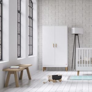 2 Regalen und 1 Kleiderstange - Weiß