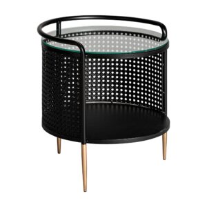 Eiserner Beistelltisch in schwarzer Farbe 44x44x50cm 44x50x44cm Metall Schwarz Kodu Möbel Wohnzimmermöbel Beistelltische