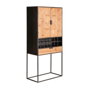 Fichtenholzschrank in hellbrauner Farbe 80x40x170cm 80x170x40cm Holz Braun Kodu Möbel Schlafzimmermöbel Schränke