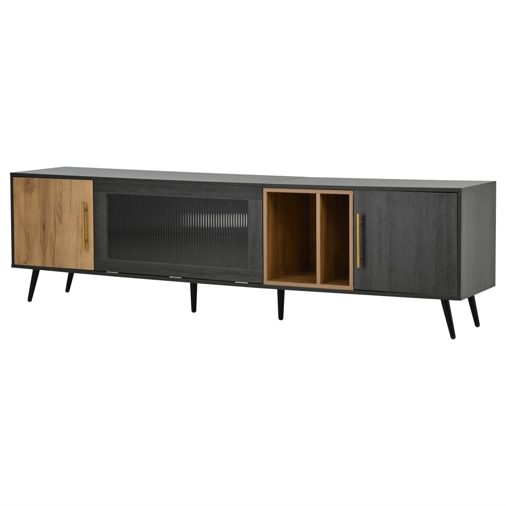 wohnli-moebel-suche-M22079642 Wohnli Möbelsuche - Niedriges Sideboard aus Schwarzem Holz mit Flügeltüren
