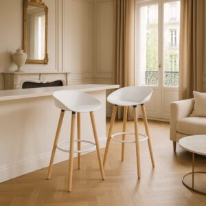 44x78x45cm Holz Weiß Urban Meuble Möbel Esszimmermöbel Barhocker