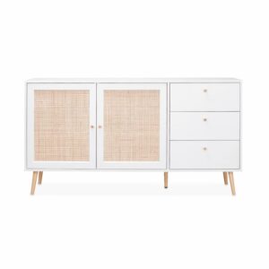 Holzeffekt mit Rattangeflecht