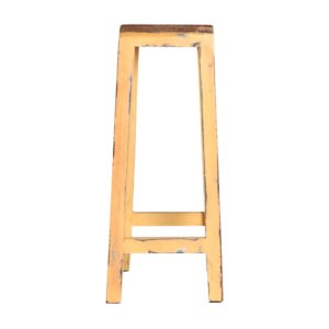 Mahagoni Holzhocker in brauner Farbe 30x30x71cm 30x71x30cm Holz Braun Kodu Möbel Esszimmermöbel Barhocker