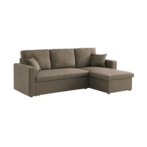 Wohnli Möbelsuche - Ecksofa wendbar Stoffsofa Braun - IDA - 3-Sitzer