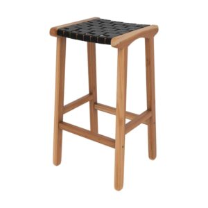 wohnli-moebel-suche-M22085877 Wohnli Möbelsuche - Stuhl für Mittelinsel aus Teakholz und Leder in schwarz