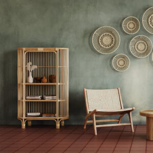 Bücherregal aus natürlichem Rattan mit Regalen 90x140x40cm Rattan Braun Rendez-Vous Déco Möbel Wohnzimmermöbel Bücherregale