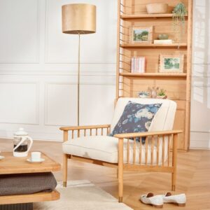 wohnli-moebel-suche-M22088636-1 Eichen- und Leinenstuhl Beige 75x75x77cm Holz Beige Robin des Bois Sofas und Sessel Sessel, Poufs und Fußbänke Sessel