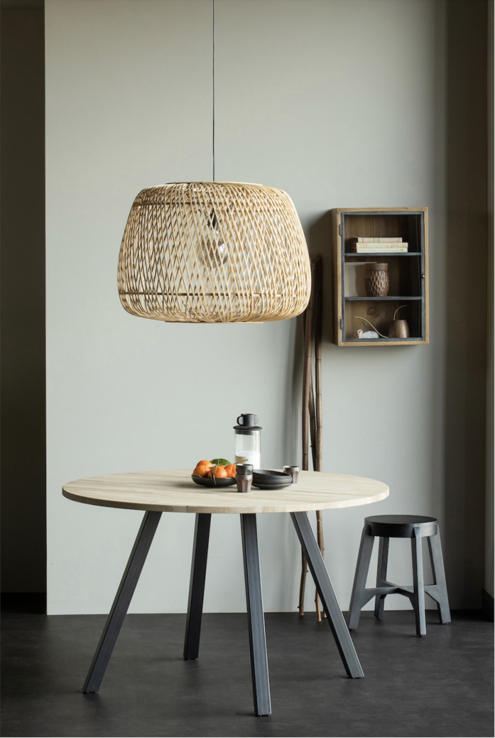 Runder Esstisch aus Eichenholz und Stahl 120 cm 120x75x120cm Holz Braun WOOOD Möbel Esszimmermöbel Esstische