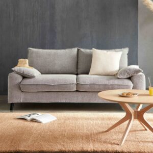 Meliertes Stoffsofa Grau 205x88x97cm Stoff Grau Oviala Sofas und Sessel Sofas 2-Sitzer-Sofas & 3-Sitzer-Sofas