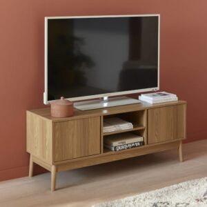 TV-Möbel Holzdekor 2 Türen 120x48x39cm Spanplatte Beige sweeek Möbel Wohnzimmermöbel TV-Möbel