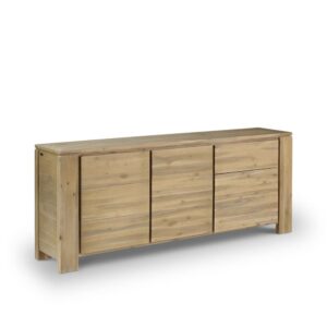 Wohnli Möbelsuche - Akazienholz-Buffet mit 2 Türen und 2 Schubladen Beige