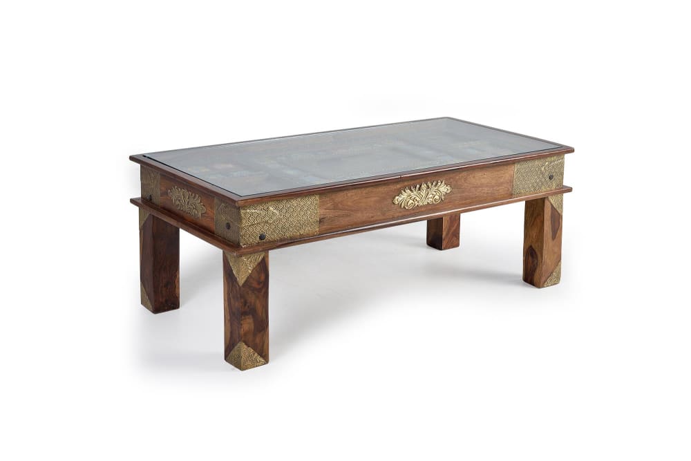 Couchtisch aus Palisander 120x45x60cm Holz Braun GINER Y COLOMER Möbel Wohnzimmermöbel Couchtische