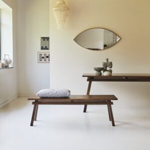 Bank aus massivem Mangoholz 145x45x44cm Holz Braun Tikamoon Möbel Esszimmermöbel Stühle