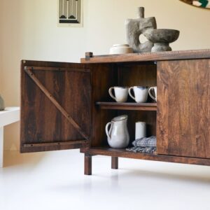 Sideboard aus massivem Mangoholz 120x85x40cm Holz Braun Tikamoon Möbel Esszimmermöbel Sideboards, Highboards & niedrige Anrichten