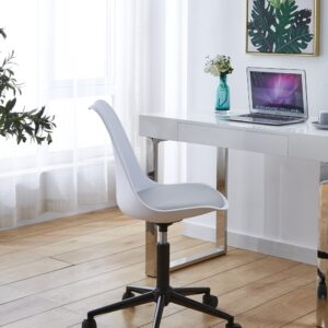 wohnli-moebel-suche-M22111002-1 Bürostuhl aus Metall und Polypropylen Weiß 57x83x49cm Harz Weiß Nordlys Möbel Büromöbel Bürostühle