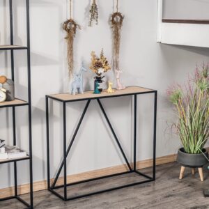 Konsolentisch aus Metall und Holz Schwarz 30x80x90cm Holz Schwarz Nordlys Möbel Wohnzimmermöbel Konsolentische