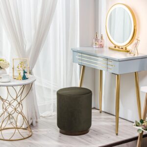 Samthocker aus Holz Braun 35x42x35cm Samt Braun Nordlys Sofas und Sessel Sessel, Poufs und Fußbänke Sitzsäcke