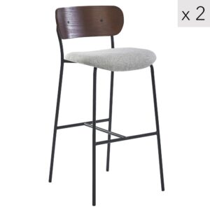 wohnli-moebel-suche-M22111038 Wohnli Möbelsuche - Barhocker (2er Set) aus Metall und Stoff Grau