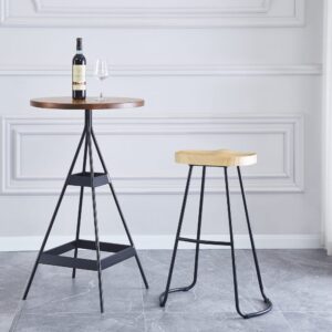 wohnli-moebel-suche-M22111043-1 Barhocker (2er Set) aus Metall und Massivholz 42x76x51cm Holz Beige Nordlys Möbel Esszimmermöbel Barhocker