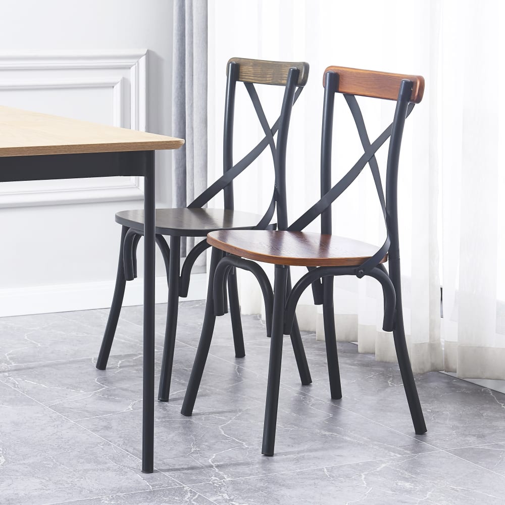 wohnli-moebel-suche-M22111048 Wohnli Möbelsuche - Esszimmerstühle (2er Set) aus Holz und Metall Braun