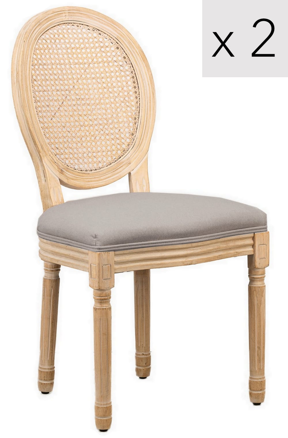 wohnli-moebel-suche-M22111082 Wohnli Möbelsuche - Esszimmerstühle (2er Set) aus Massivholz und Rattan Dunkelgrau