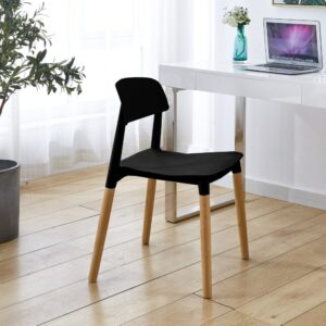 Esszimmerstühle (4er Set) aus Holz Schwarz 46x75x45cm Harz Schwarz Nordlys Möbel Esszimmermöbel Stühle