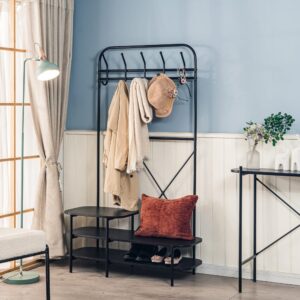 40x165x100cm Metall Schwarz Nordlys Möbel Schlafzimmermöbel Kleiderständer