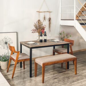 Esstisch (4-6 Personen) aus Metall und Holz Grau 75x76x120cm Metall Grau Nordlys Möbel Esszimmermöbel Esstische