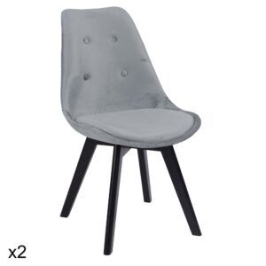 wohnli-moebel-suche-M22111542 Wohnli Möbelsuche - 2er Set Stühle aus grauem Samt und schwarzem Buchenholz