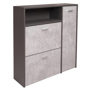 Wohnli Möbelsuche - Schuhschrank Holzeffekt anthrazit 92x27h94 cm